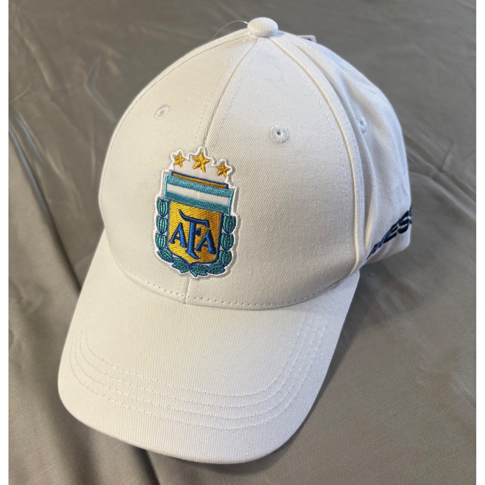 Argentina AFA Messi #10 Official White Baseball Cap Hat Adjustable NWT